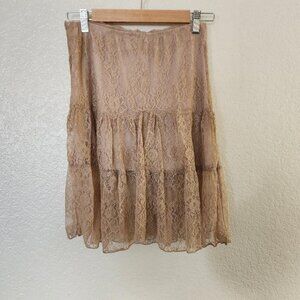 Lily White Lace Skirt 13in Elastic Waist with Side Zipper